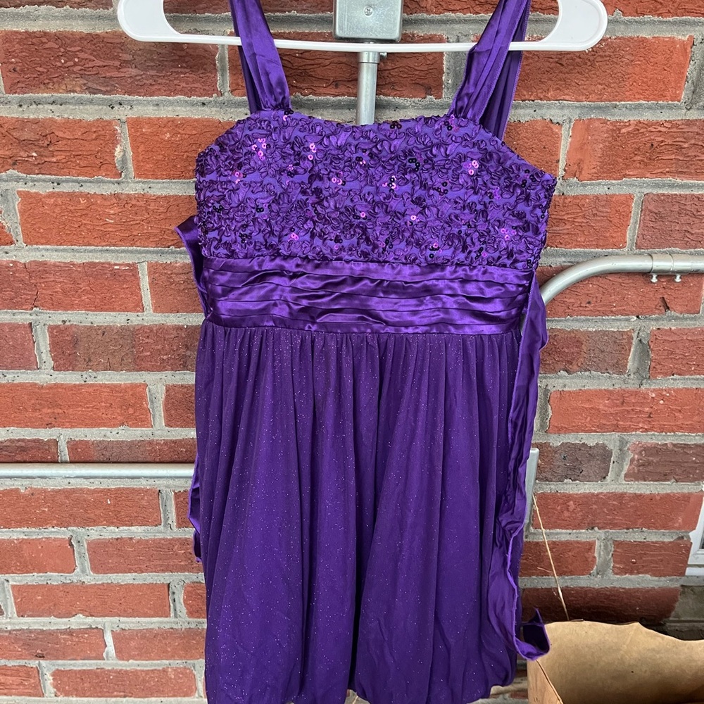 Speechless Purple Dress with Floral Accents